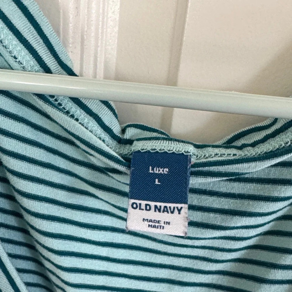 Old Navy Aqua Striped Tank Top / B9 - Picture 2 of 4